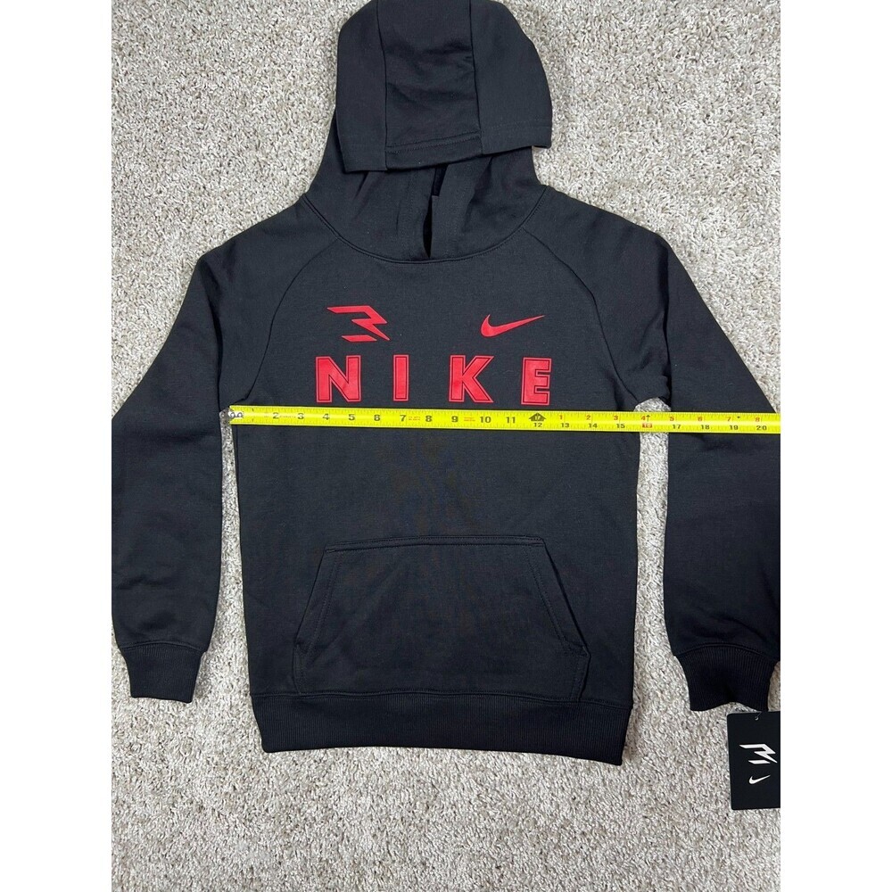 Nike 3Brand Boys Hoodie Black Red Logo Pullover Fleece Youth S NWT - Picture 2 of 8